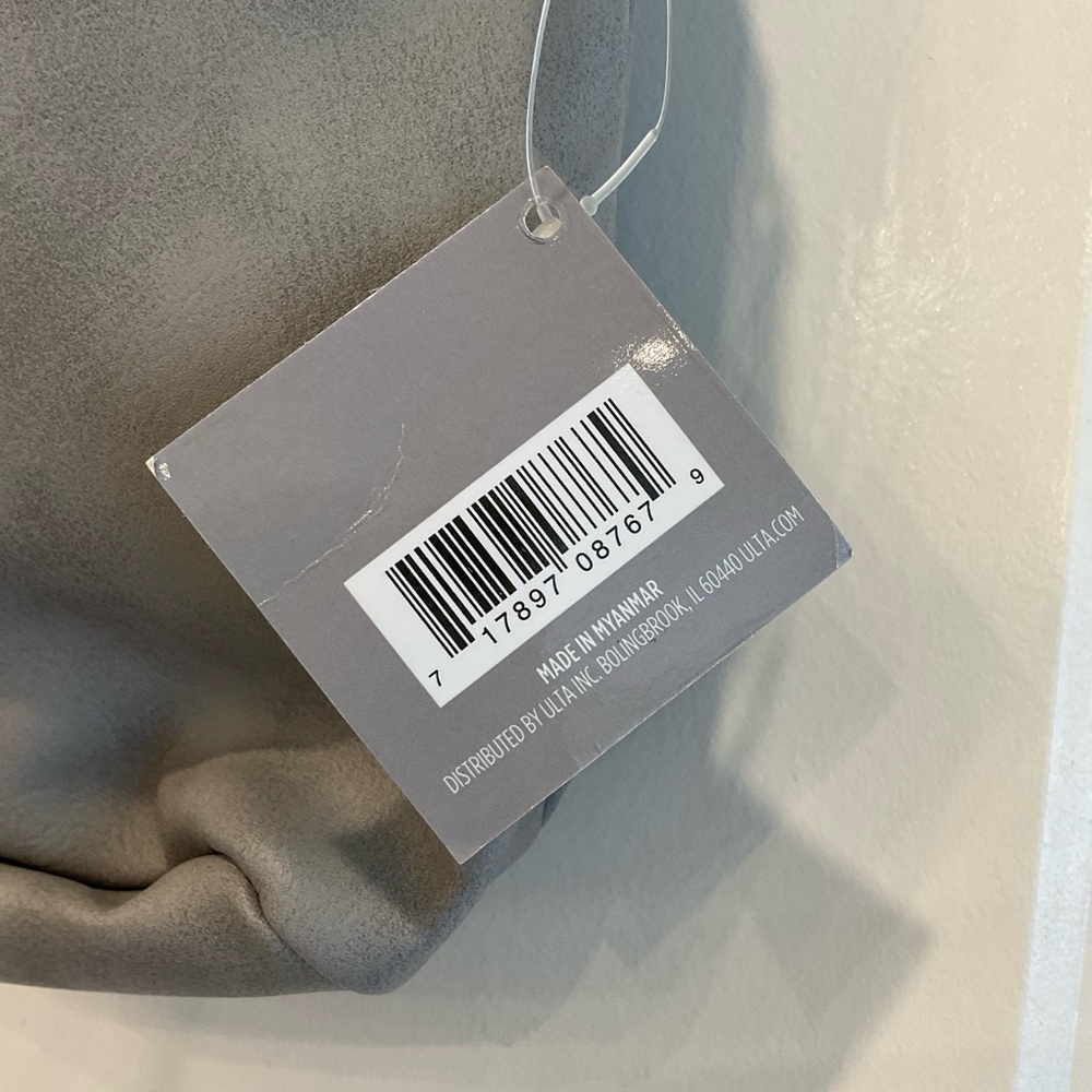 Faux Leather Drawstring Backpack (Gray) - Picture 3 of 11